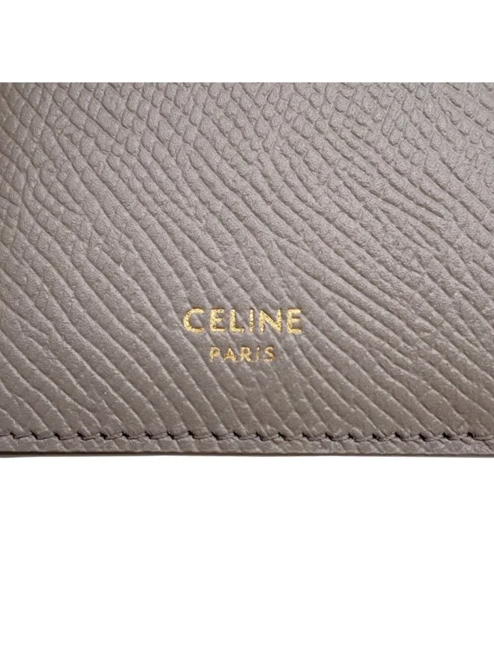 Celine Coin Purse Fragment Case Grained Calfskin Logo Card